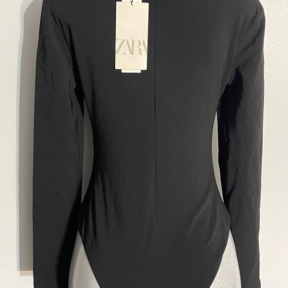 Zara Black Lace-Up Bodysuit - Picture 2 of 3